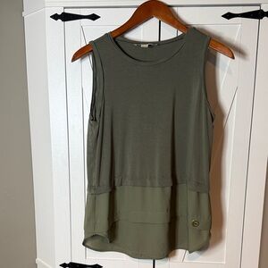 Michael Kors Dark Green Layered Tank Top